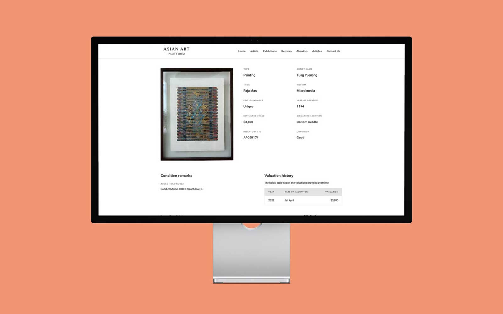 QR Code artwork valuation system